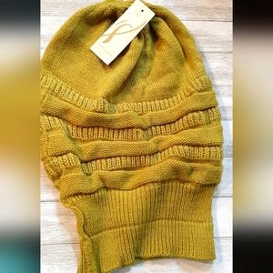 Collection 18 Moss Green Pop Lurex Slouch Hat